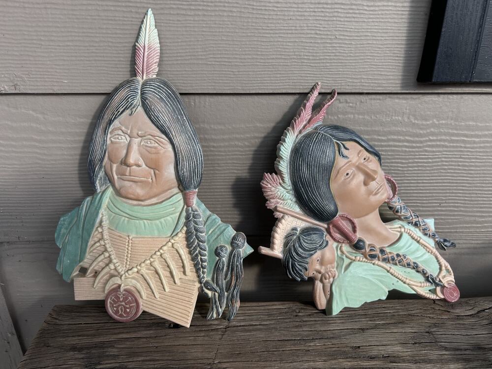 Vintage Sexton Wall Art Native American Tribal Plaques |  Western Decor